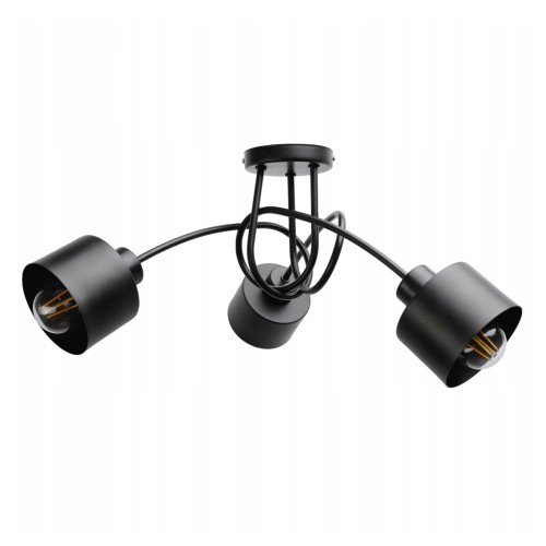 Lampa Sufitowa Wisząca LED LOFT 3 X E27 Kubek Czarny Do Salonu Warsztatu