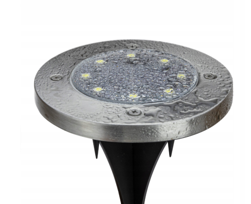 4x Lampa Solarna Ogrodowa LED Najazdowa Gruntowa Dyski Czujnik Zmierzchu