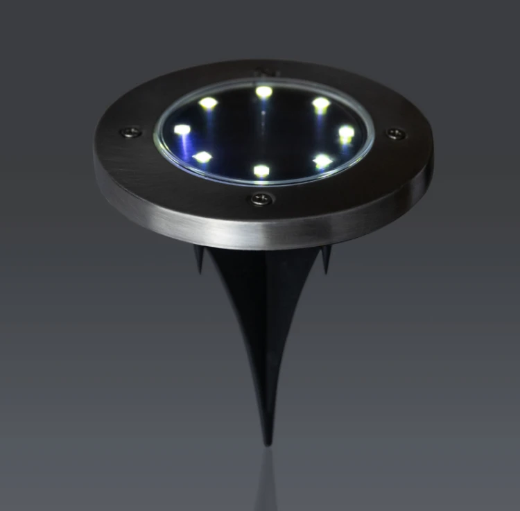 4x Lampa Solarna Ogrodowa LED Najazdowa Gruntowa Dyski Czujnik Zmierzchu