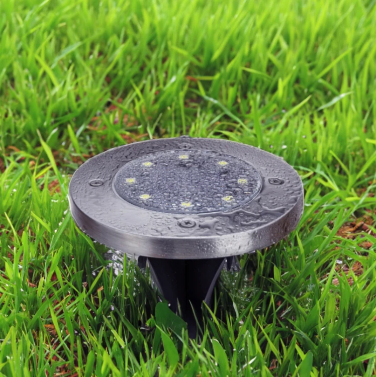 4x Lampa Solarna Ogrodowa LED Najazdowa Gruntowa Dyski Czujnik Zmierzchu