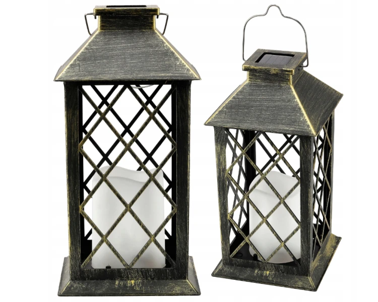 4x Latarenki Ogrodowe LED Solarna Lampiony Latarnie Znicz Brazowa 2V 35MA