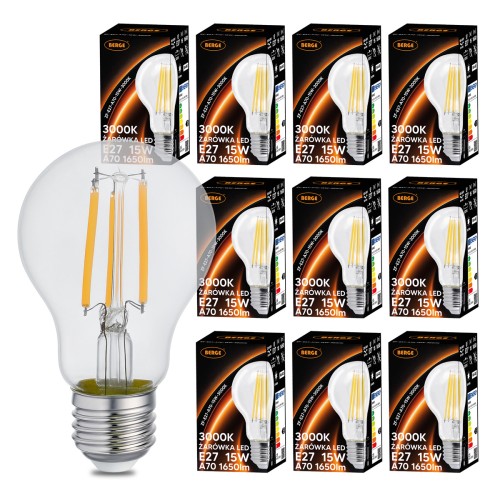 10x Żarówka LED E27 15W = 125W 1650m 3000K FILAMENT OZDOBNA RETRO