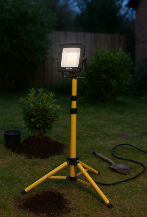 Halogen LED Philips Budowlany Statyw Naświetlacz 50W Reflektor 6000lm CCT