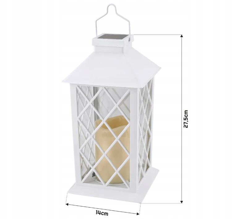 4x Latarenka ogrodowa LED SOLARNA Lampion Latarnia Znicz Bialy 2V 300MHA