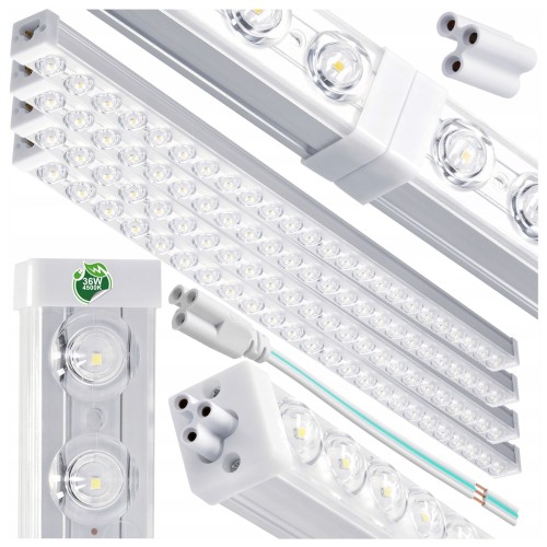 4x Panel LED Lampy Oprawy Do Garażu Warsztatu 120cm 36W 3600lm 4000K Mocne
