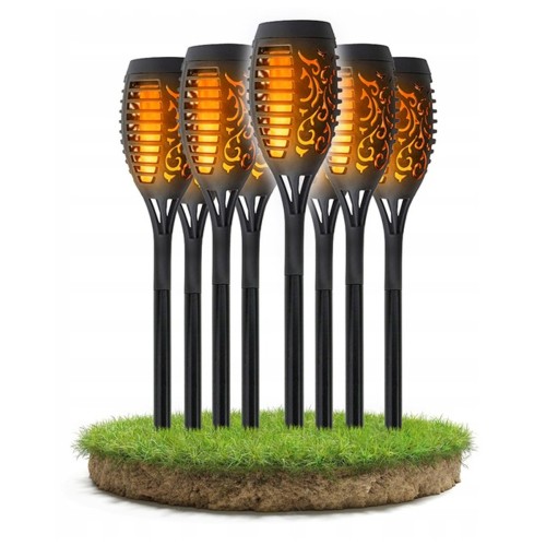 8x Lampa Solarna LED Pochodnia Efekt OGIEŃ PŁOMIEŃ Zestaw IP44 Do Ogrodu