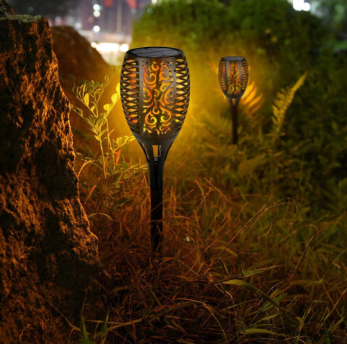 8x Lampa Solarna LED Pochodnia Efekt OGIEŃ PŁOMIEŃ Zestaw IP44 Do Ogrodu