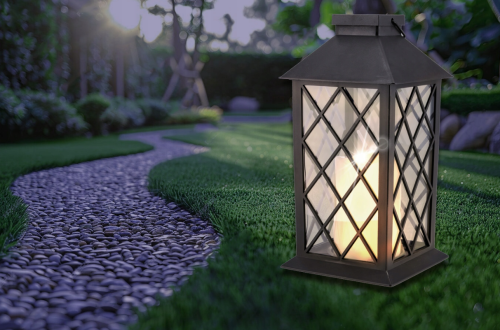 2x Latarenka Ogrodowa LED Solarna Lampion Latarnia Znicz Czarna 2V 35MA