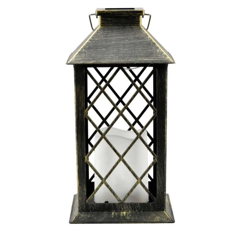 2x Latarenka Ogrodowa LED Solarna Lampion Latarnia Znicz Brazowa 2V 35MA