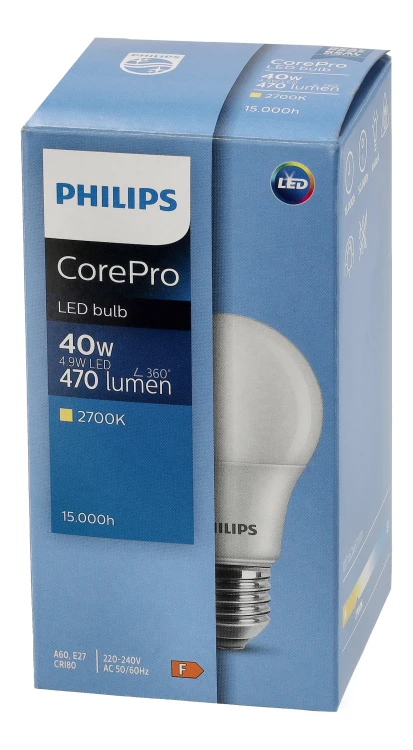 10x Żarówka LED PHILIPS E27 4.9W = 40W – Ciepła Barwa i Oszczędność