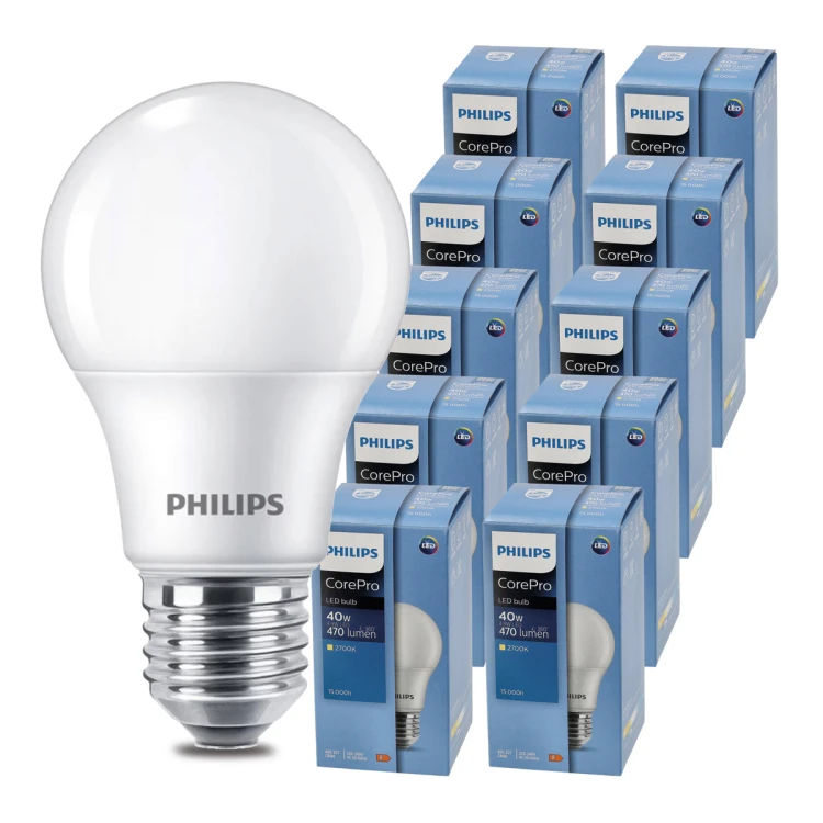 10x Żarówka LED PHILIPS E27 4.9W = 40W – Ciepła Barwa i Oszczędność