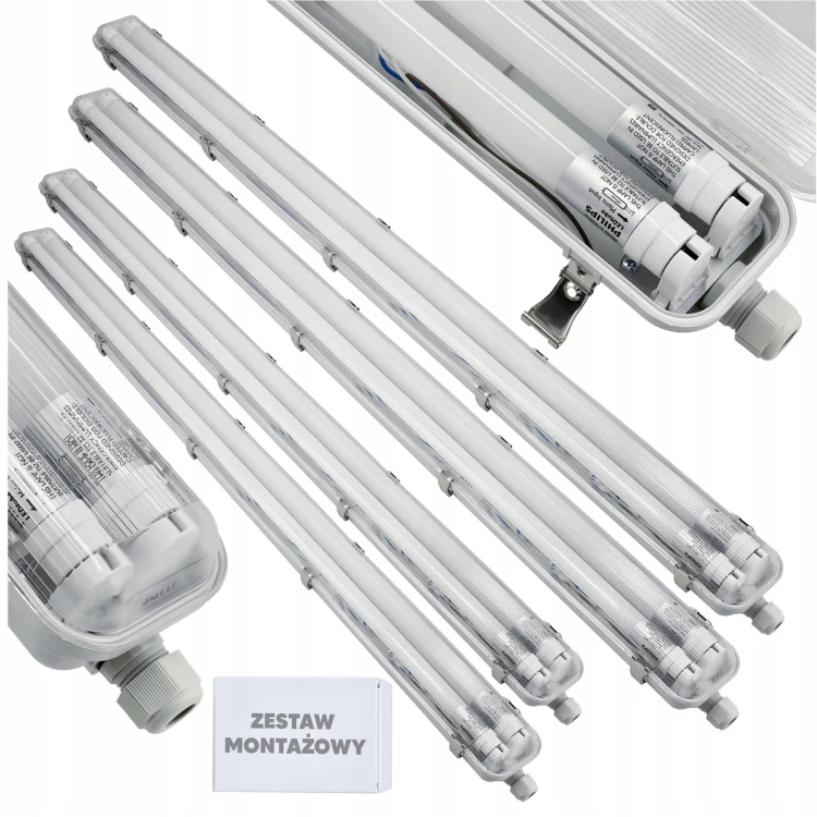 Oprawa Hermetyczna Philips 4x 158cm + 8x Tuby Świetlówki LED Wodoszczelna
