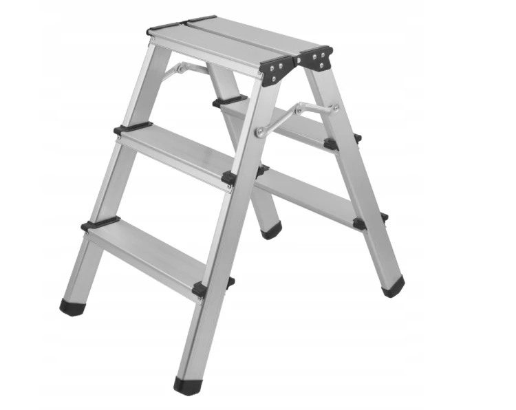 Drabina Aluminiowa Składana 3 Stopniowa Dwustronna Domowa Lekka 60cm 150kg