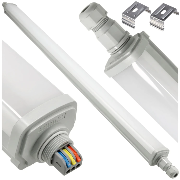 4x Oprawa Hermetyczna LED Philips 30W 125cm 3600lm IP65 4000K Przelotowa