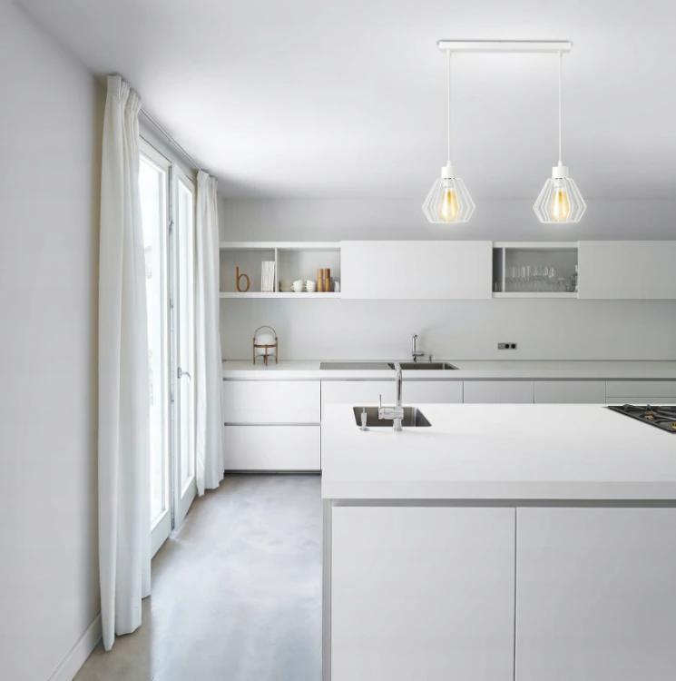 Lampa Wisząca Sufitowa Regulowana DIAMENT BIAŁY