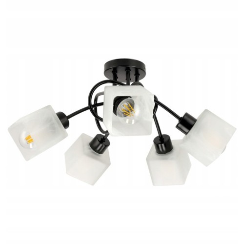 Lampa Sufitowa Wisząca LED LOFT SZKLANA 5xE27 Do Pokoju Salonu Na Żarówki