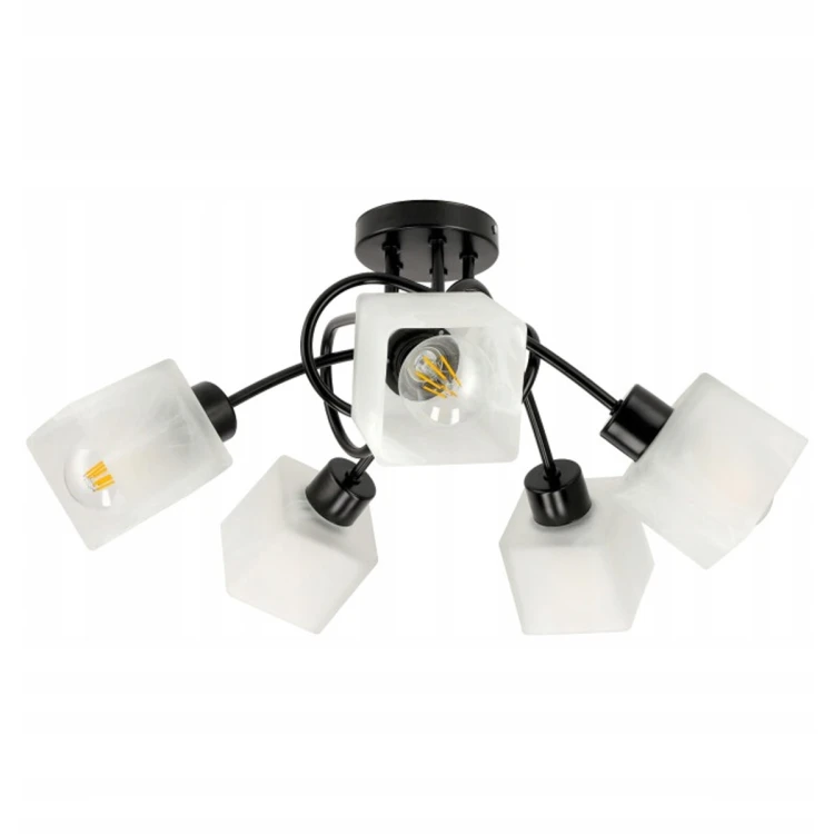 Lampa Sufitowa Wisząca LED LOFT SZKLANA 5xE27 Do Pokoju Salonu Na Żarówki
