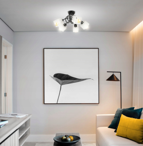 Lampa Sufitowa Wisząca LED LOFT SZKLANA 5xE27 Do Pokoju Salonu Na Żarówki