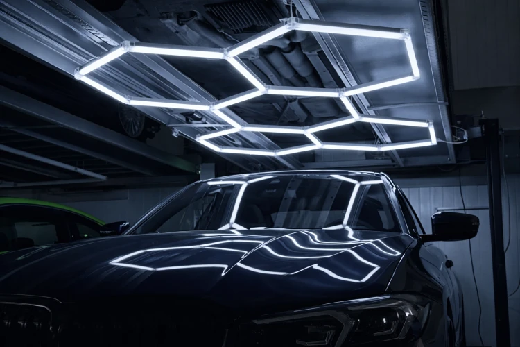 Lampa LED Hexagon Sufitowa 230W Panel Oświetlenie Do Garażu 6500K Mocna