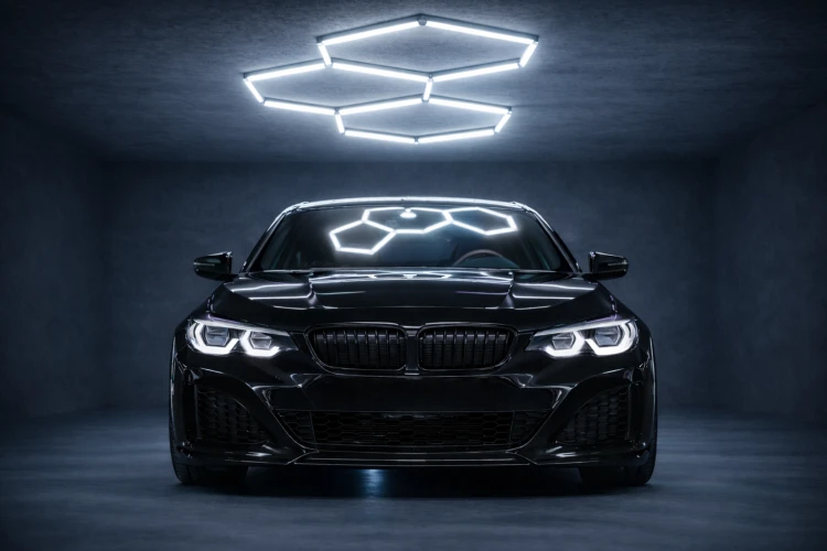 Lampa LED Hexagon Sufitowa 112W Panel Oświetlenie Do Garażu 6500K Mocna