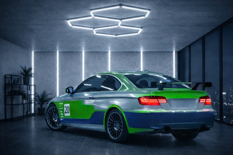 Lampa LED Hexagon Sufitowa 112W Panel Oświetlenie Do Garażu 6500K Mocna