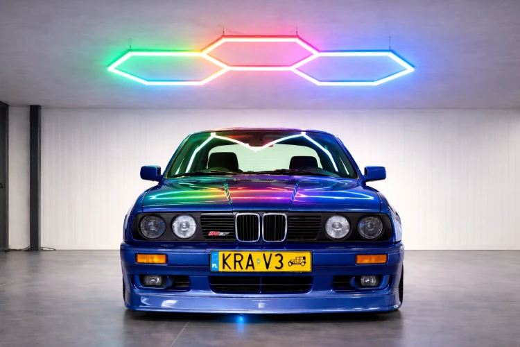 Lampa LED HEXAGON RGB 64W Panel Oświetlenie Warsztat Dom + Aplikacja Pilot