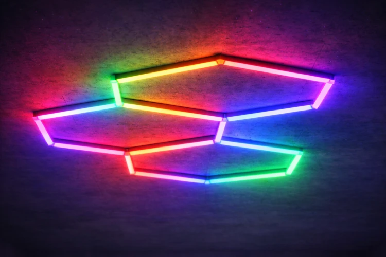 Lampa LED HEXAGON RGB 64W Panel Oświetlenie Warsztat Dom + Aplikacja Pilot