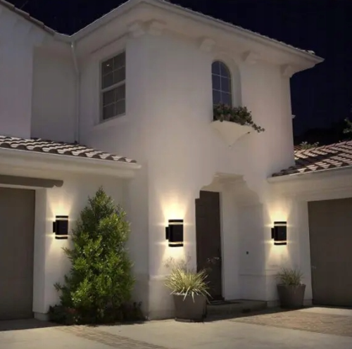 Kinkiet Zewnętrzny Lampa Ogrodowa Elewacyjna Wodoszczelna 2x GU10 Czarna