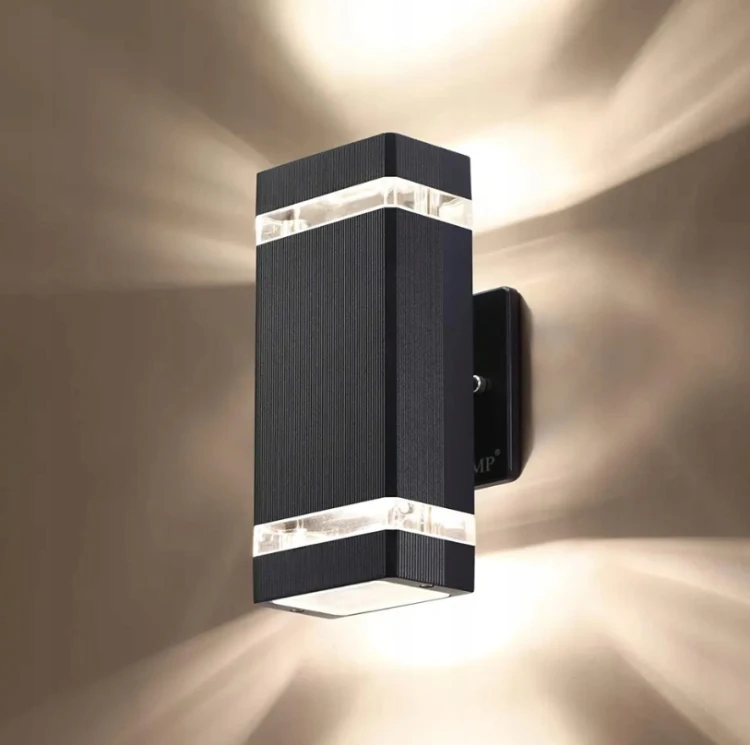 Kinkiet Zewnętrzny Lampa Ogrodowa Elewacyjna Wodoszczelna 2x GU10 Czarna