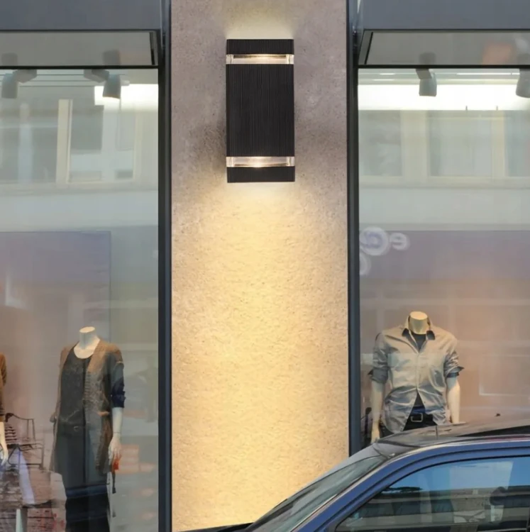 Kinkiet Zewnętrzny Lampa Ogrodowa Elewacyjna Wodoszczelna 2x GU10 Czarna