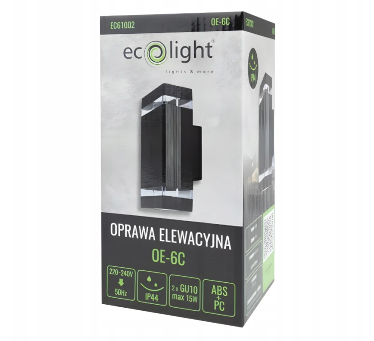 Kinkiet Zewnętrzny Lampa Ogrodowa Elewacyjna Wodoszczelna 2x GU10 Czarna