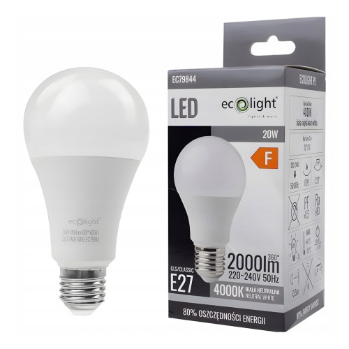Żarówka E27 A70 20W NW Eco Light