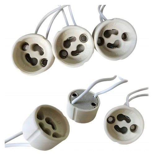 6X Gniazdo GU10 Przyłączeniowe Do Opraw Oprawek LED Porcelanowe Zestaw