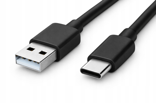 Kabel 2m USB-A - USB-C 20W Sieciowy Czarny Do Ładowania Przesyłania Danych