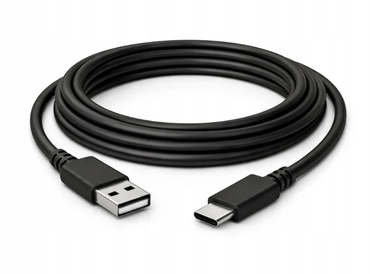 Kabel 2m USB-A - USB-C 20W Sieciowy Czarny Do Ładowania Przesyłania Danych