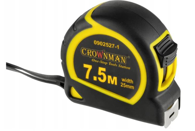 Miara Zwijana Miarka Miernicza 7,5m Z Blokadą Premium Uniwersalna CrownMan