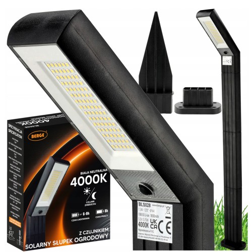 Lampa Ogrodowa Solarna LED Wbijana Słupek Solarny 2w1 Mocny + Regulowany