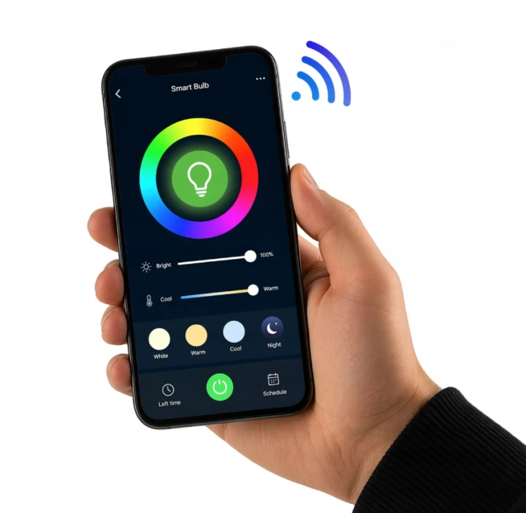 Żarówka LED E27 RGB CCT 9W Bluetooth TUYA SMART Inteligentna Halogenowa