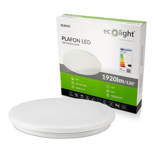 PLAFON Lampa Sufitowa PANEL LED 24W IP44 1920lm Bardzo Jasne Do Łazienki