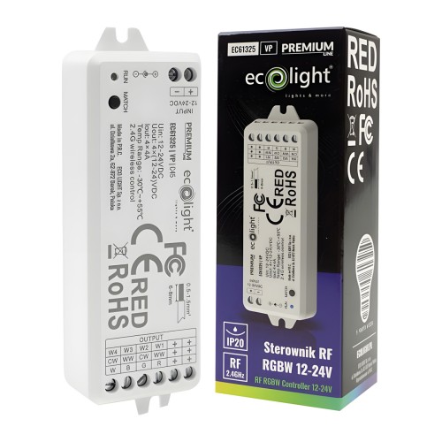 Sterownik do Taśm LED RGBW 16A 12-24V Radiowy 4-kanałowy 1-strefa IP20