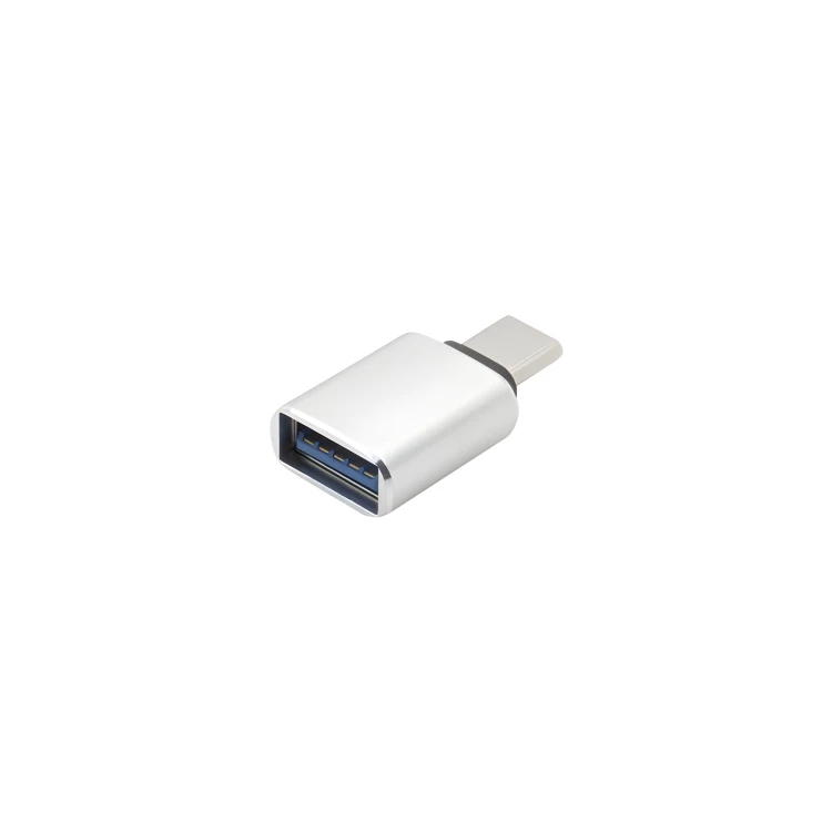 Przejściówka Adapter USB-C USB-A Srebrna Mini Do Ładowarki Laptopa A - C
