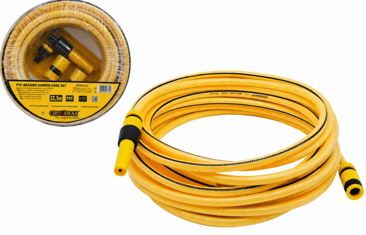 Wąż Ogrodowy 22m 1/2 PVC Z Wzmacnianym Włóknem 1/2 3/4 + Złączki ZESTAW