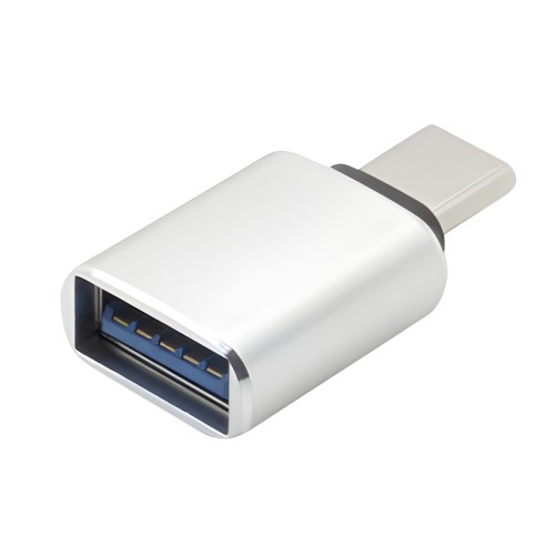 Przejściówka Adapter USB-C USB-A Srebrna Mini Do Ładowarki Laptopa A - C