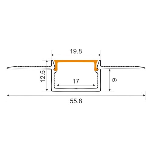 Profil Aluminiowy GK Karton Gips Do Taśm LED Czarny + Klosz Mleczny 2m