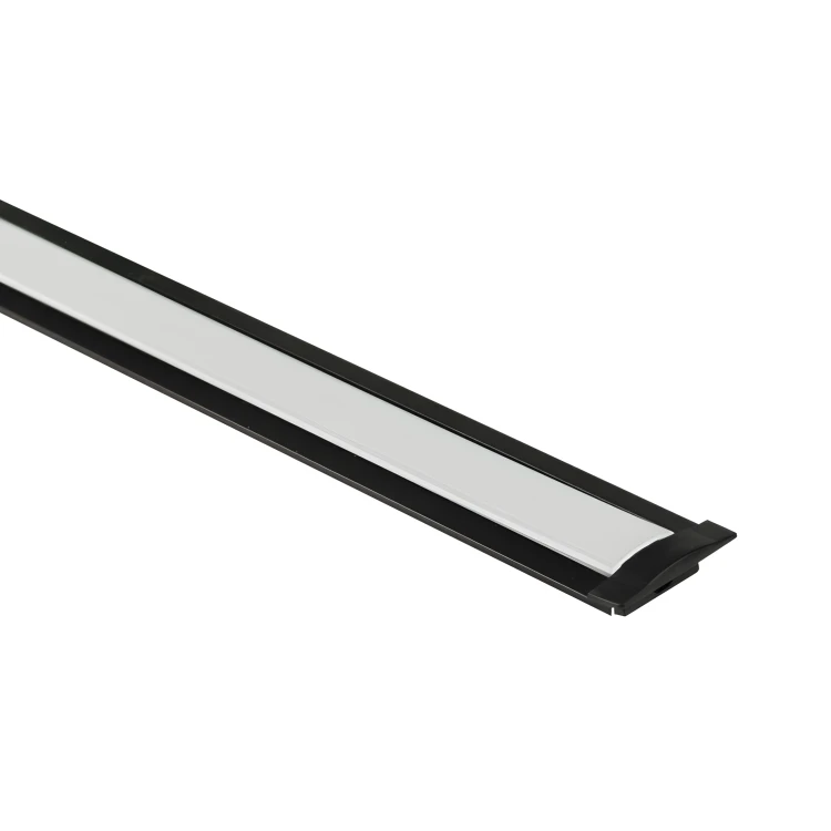 Profil LED Wpuszczany 1m Aluminiowy Podtynkowy Czarny +Klosz Mleczny Zestaw