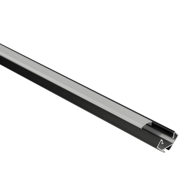 Profil LED Aluminiowy Czarny + Klosz Mleczny 1m Narożny Kątowy Zestaw