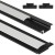 Profil LED Wpuszczany 1m Aluminiowy Podtynkowy Czarny +Klosz Mleczny Zestaw
