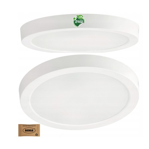 Panel Plafon Sufitowy LED Natynkowy Okrągły 24W 2640lm Nie Mruga 3000K