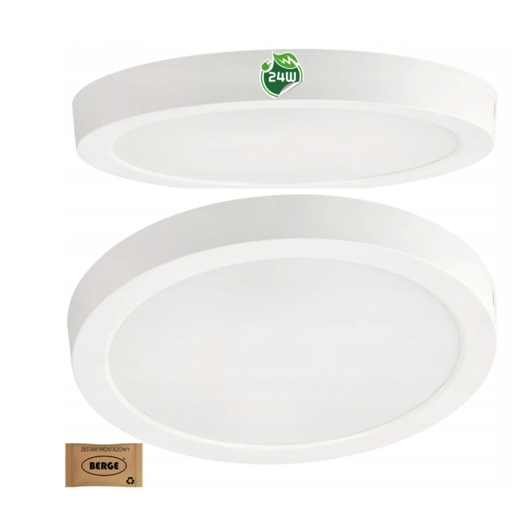 Panel Plafon Sufitowy LED Natynkowy Okrągły 24W 2640lm Nie Mruga 3000K