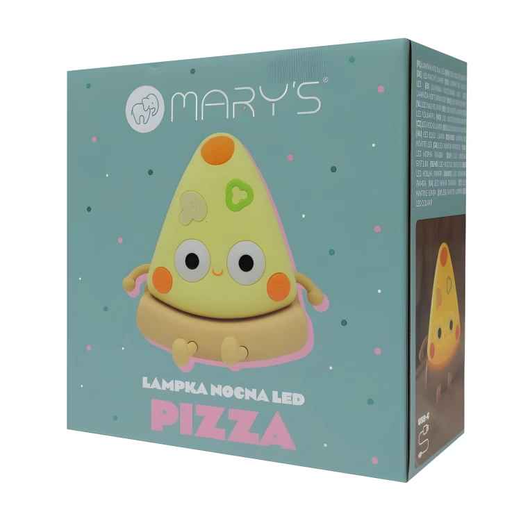 Lampka Nocna LED Dla Dzieci Słodka Na Prezent Silikonowa Barwa 4000K Pizza